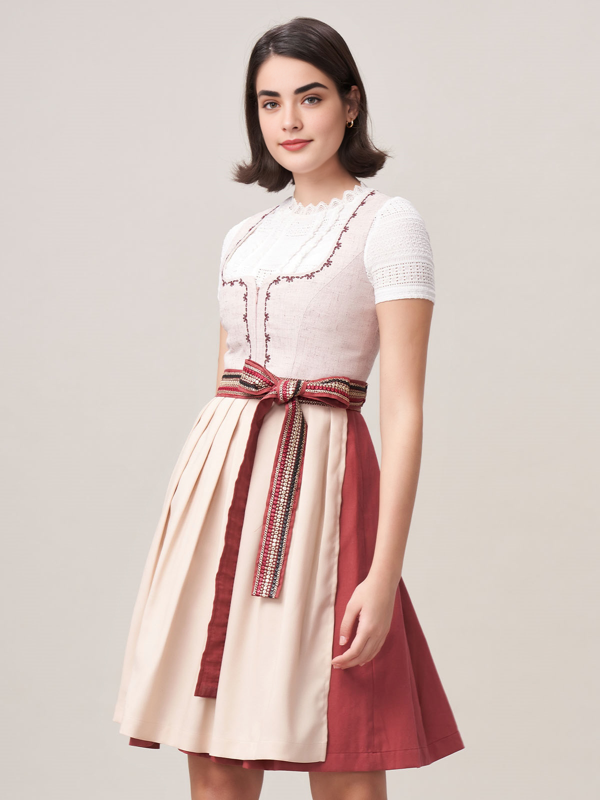 Modernes grünes Dirndl mit schlanker Silhouette