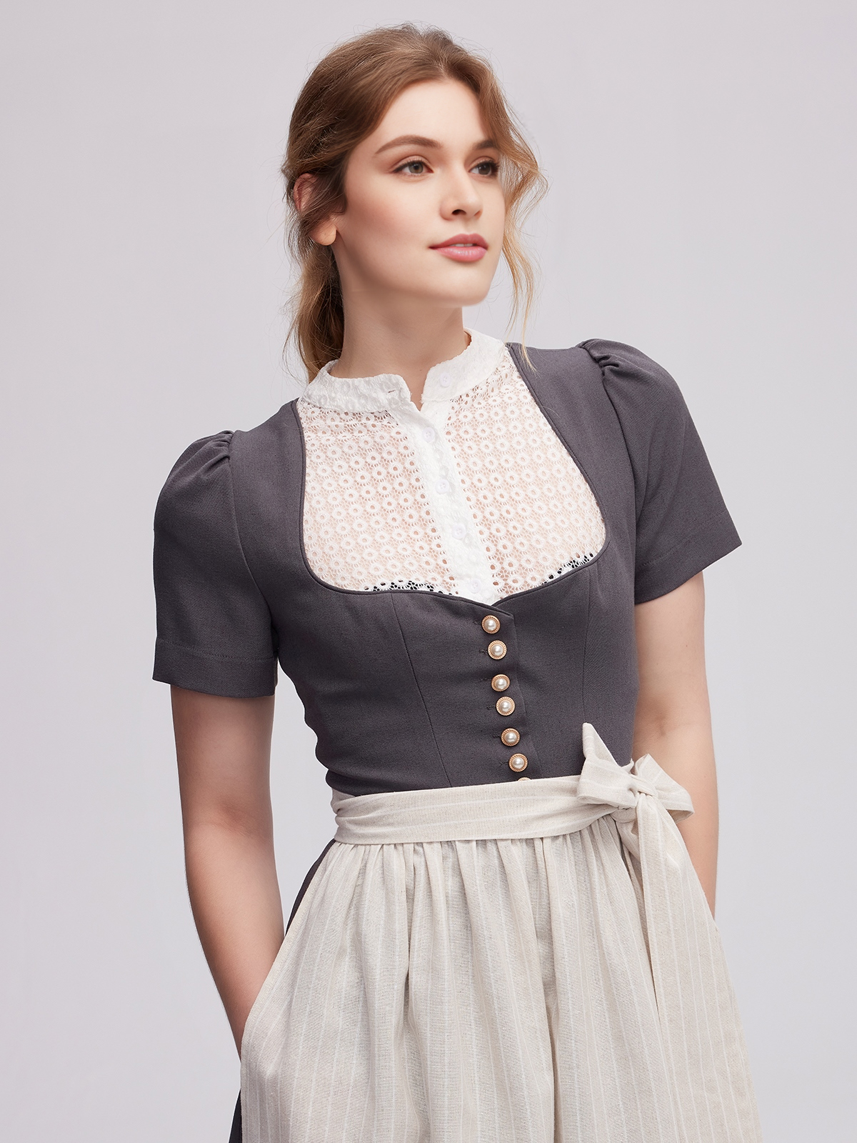 Dirndl Schwarz Rosa