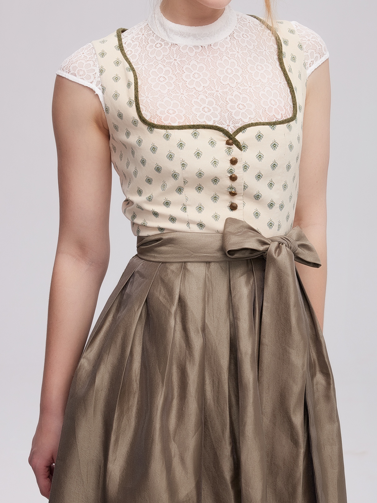 Dirndl Grün in Gelb-Optik