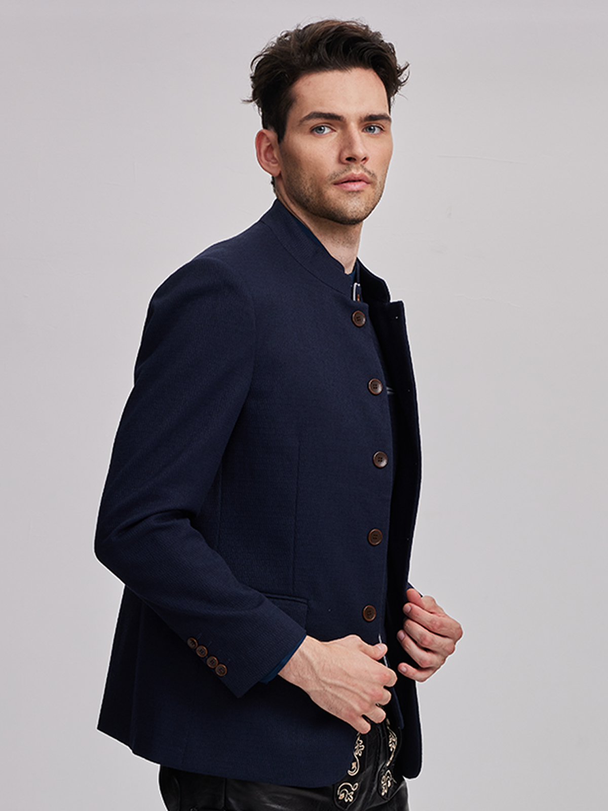 Dirndl-Bluse Langarm in Blau