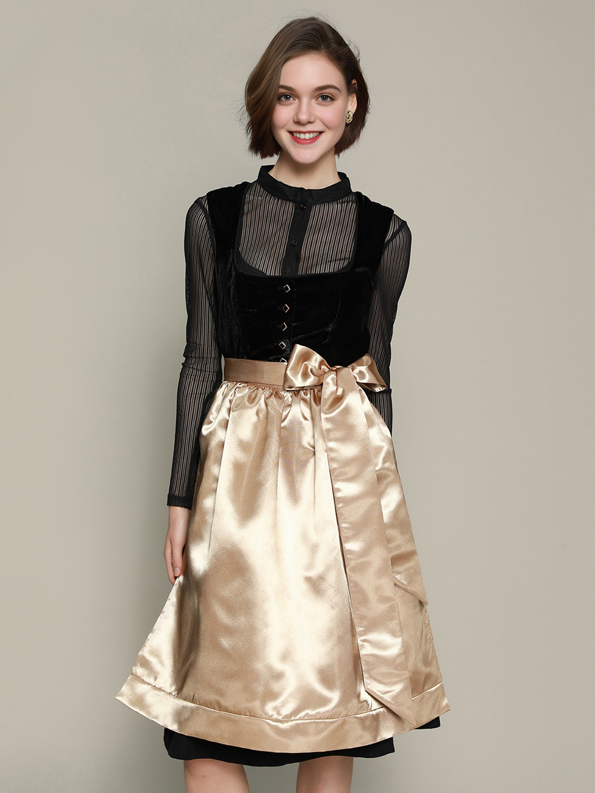 Dirndl Schwarz Rot